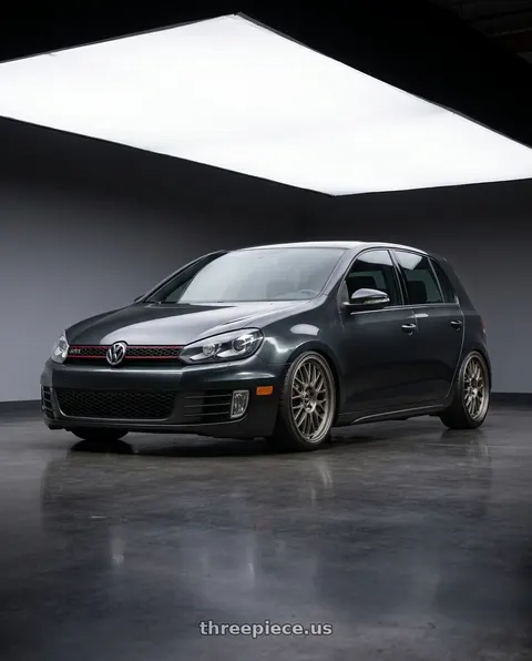 2013 Volkswagen GTI with fifteen52 HOLESHOT 5x112 19x8.5 +45 MAGNESIUM GREY (SATIN BRONZE) wheels