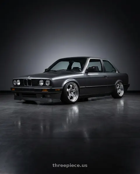 1986 BMW 325e with Work Meister S1 2P 4x100 15x6.5+22 O Disk Silver wheels