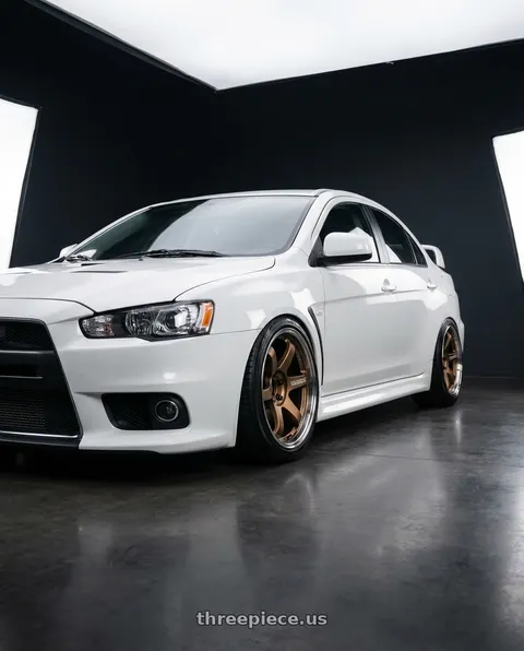 2011 Mitsubishi Lancer with Volk Racing 21C SPEC-SR 5x114.3 18x11 -10 SHINING BRONZE METAL / RIM DC wheels