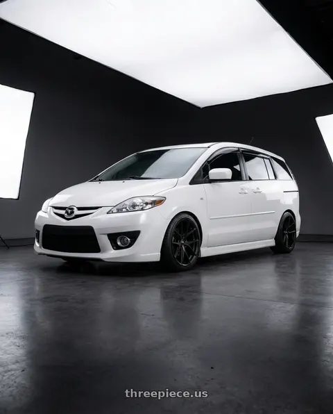 2010 Mazda 5 with Bravado 08B Tribute 5x114.3 19x9.5 +35 Matte Black wheels