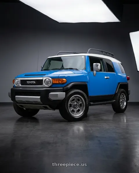 2007 Toyota FJ Cruiser with Vision American-Muscle 148 Shift 6x139.7 17x8+0 Satin Grey Machined Face/Lip wheels