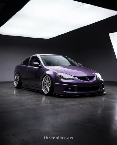 2006 Acura RSX Type-S with Work Emotion Cr 3P 5x114.3 18x9.5+22 A Disk Burning Silver wheels