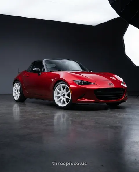 2024 Mazda MX-5 Miata Sport with Vors TR4 4x100/4x114.3 17x8  +35 White wheels