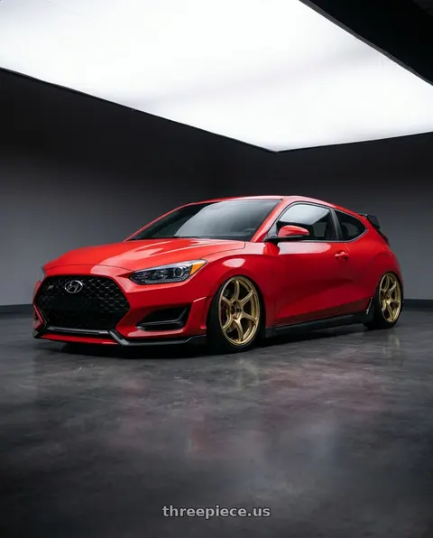2022 Hyundai Veloster N with Advan RGIII 5x114.3 19x8.5+38 Gold wheels