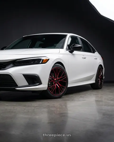 2026 Honda Civic Hybrid Sport with RTX Vertex 5x114.3 16x7 +40 Black Machined Red wheels