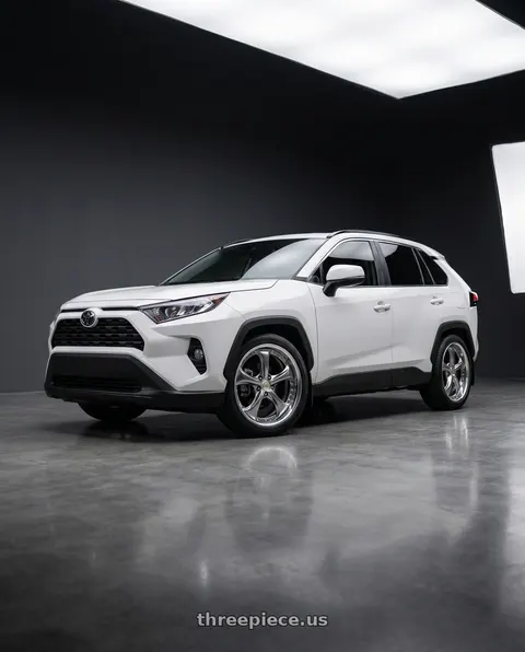 2018 Toyota RAV4 with Work Wheels VS-KF 5X114.3 19x10+41 Brilliant Silver Black L Disk FULL REVERSE wheels