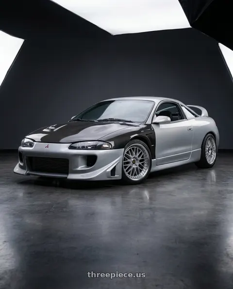 1998 Mitsubishi Eclipse GSX with Work Vs-Xx 5x114.3 18x10.5+7 A Disk Light Grey Silver wheels