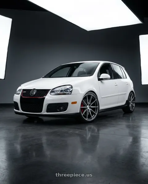 2008 Volkswagen GTI with Vossen HF-3 5x112 19x8.5 +40 Gloss Graphite Polished wheels