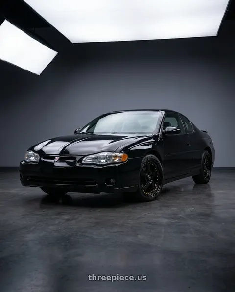 2005 Chevrolet Monte Carlo with Vors VR2 5x115 18x9  +35 All Black Gold Rivet wheels