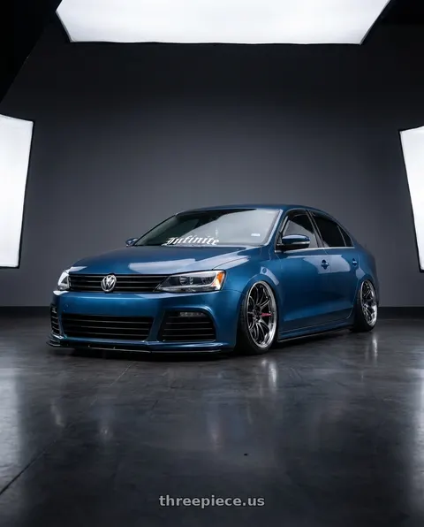 2017 Volkswagen Jetta with Work Emotion Zr10 5x112 19x9.5 +38 Glim Black Diamond Rim cut wheels