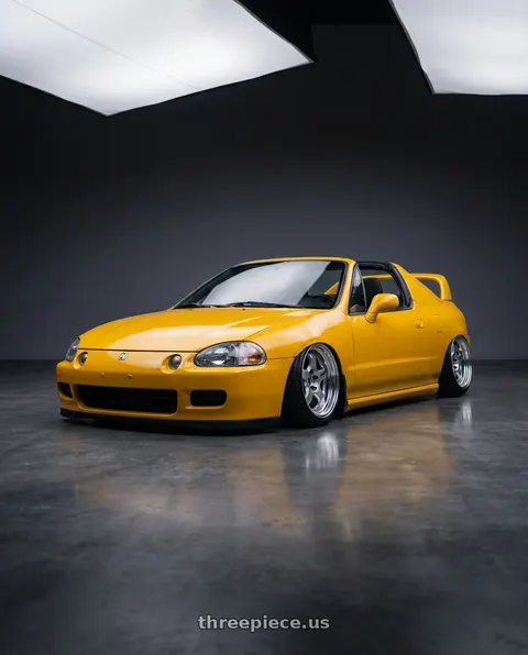 1993 Honda Civic del Sol with Work Meister S1 2P 4x100 15x10+0 A Disk Silver wheels