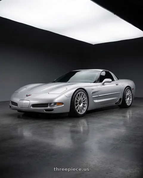 2002 Chevrolet Corvette with fifteen52 PODIUM 5x114.3 / 5x100 18x8.5 +35 SPEED SILVER (GLOSS SILVER) wheels