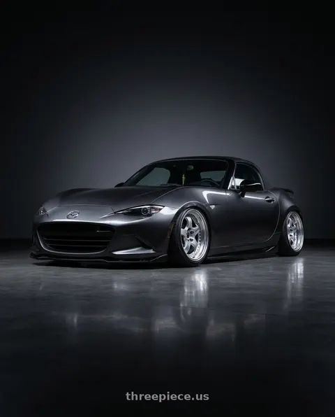 2017 Mazda MX-5 Miata with Work Meister S1 3P 4x100 17x7+36 W Disk Silver wheels