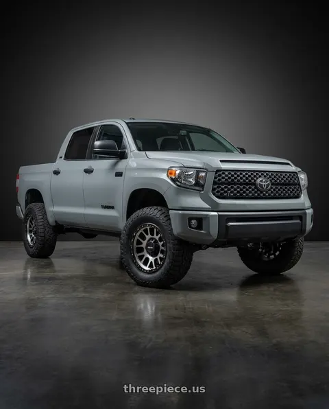 2018 Toyota Tundra with Vision Off-Road 111 Nemesis 5x150 20x9+18 Matte Black Machined Face wheels