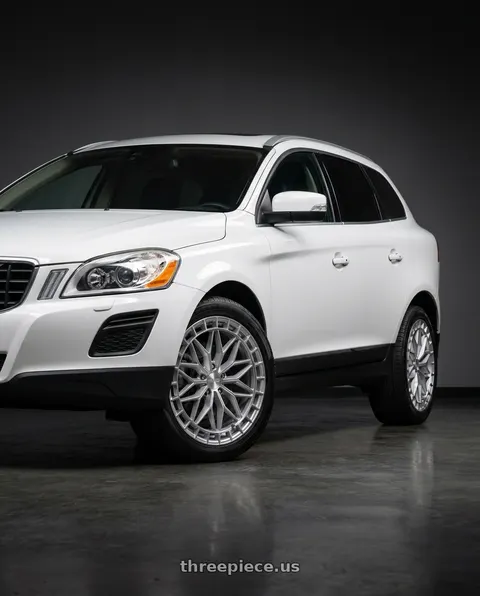 2013 Volvo XC60 T6 with KATANA RACING KR12 5x108 18x8 +40 Glossy Silver Machine Face wheels