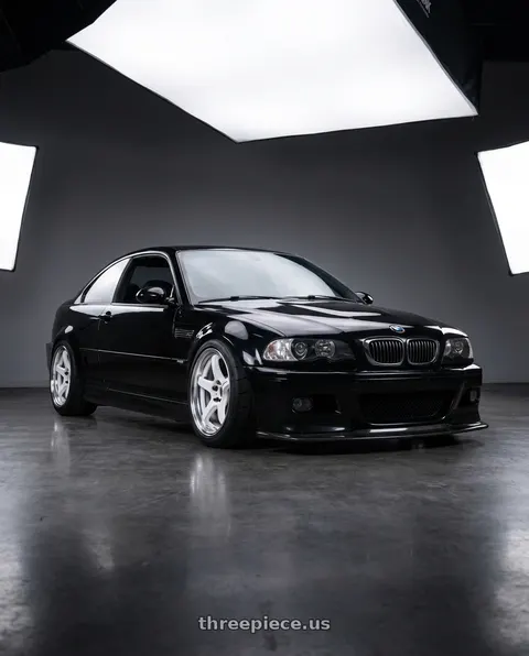 2004 BMW M3 with Work T5R 2P 5x120 18x9.5 +45 WHITE wheels