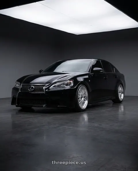 2015 Lexus GS350 F Sport with ARC AR1 5x114.3 18x8.5  +35 Silver Machine Face Lip Chrome Rivet wheels