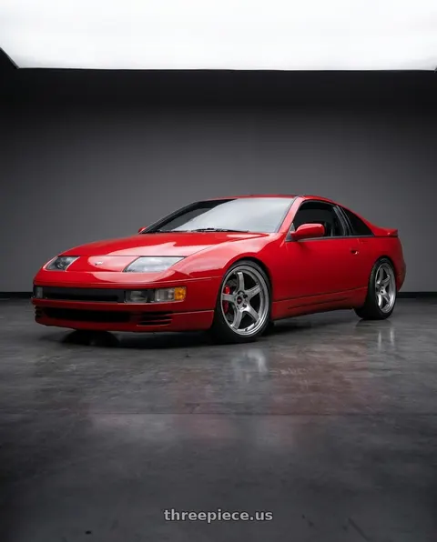 1994 Nissan 300ZX with Gram Lights 57CR 5x114.3 18x9.5+38 Grace Silver wheels