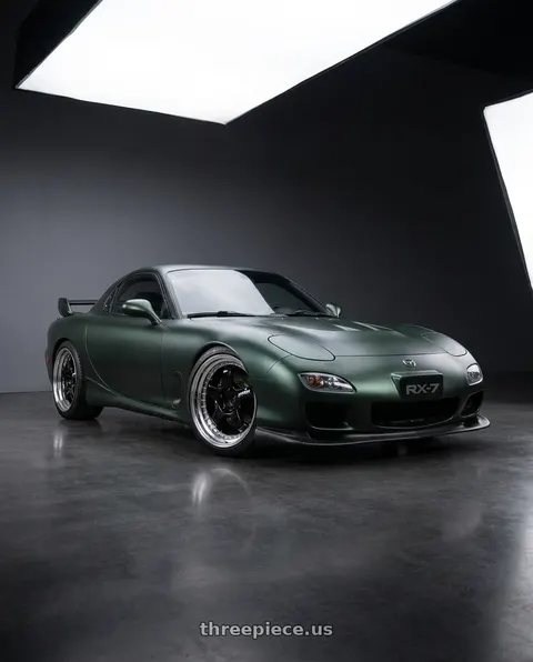 1993 Mazda RX-7 with Work Meister S1 3P 5x100 18x8.5+3 A Disk Black wheels