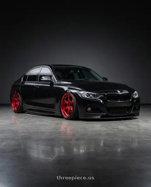 2016 BMW 328i xDrive with Advan Racing R6 5x120 18x9.5 +45 RACING CANDY RED wheels