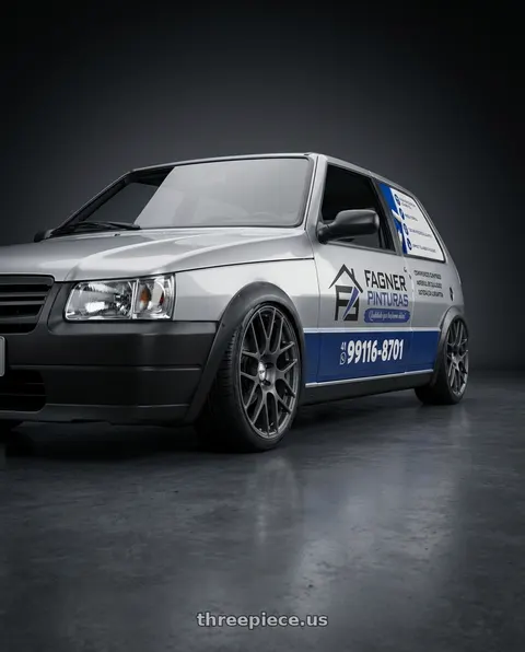 1991 FIAT UNO PRATA ADESIVADO with TSW NURBURGRING 5X114.3 17X7.5 +45 MATTE GUNMETAL wheels