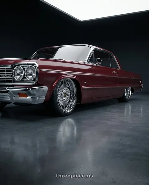 1964 Chevrolet Impala with Work Emitz Black Polish 5x100 19x11.0 +22 wheels