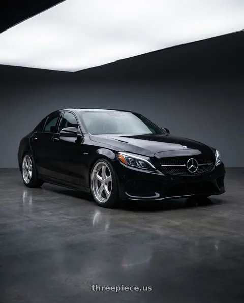 2018 Mercedes-Benz C43 AMG with Work Wheels VS-KF 5x112 19x8.5+47 Light Grey Silver A Disk FULL REVERSE wheels