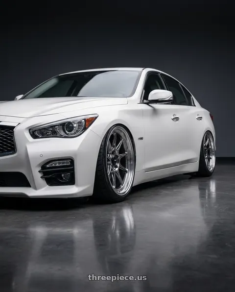 2020 INFINITI Q50 with Konig Countergram 5x114.3 19x11+18 Hyper Chrome / Machined Lip wheels