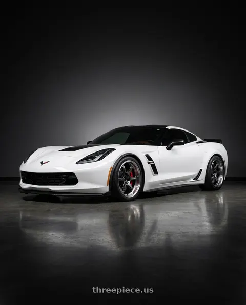 2019 Chevrolet Corvette Grand Sport with Advan Racing R6 5x120 20x10.5 +34 MACHINING & RACING HYPER BLACK wheels