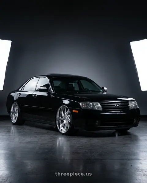 2004 INFINITI M45 with Amani Conrad 5X127 26x10 +5 Brush center Chrome lip wheels