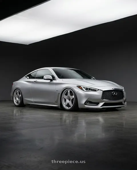 2020 INFINITI Q60 with fifteen52 CHICANE 5x114.3 / 5x120 19x8.5 +35 SPEED SILVER (GLOSS SILVER) wheels