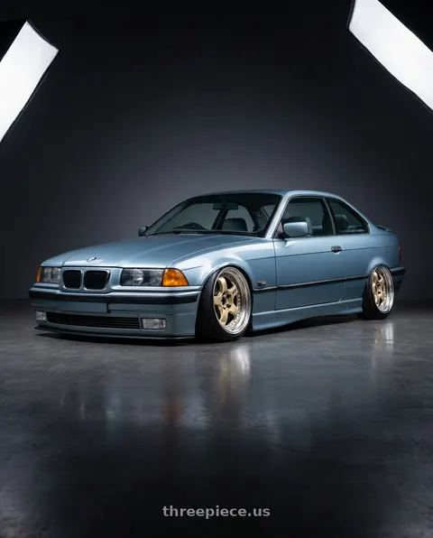 1997 BMW 318is with Work Meister S1 3P 5x120 17x8+36 W Disk Bright Buff Finish wheels