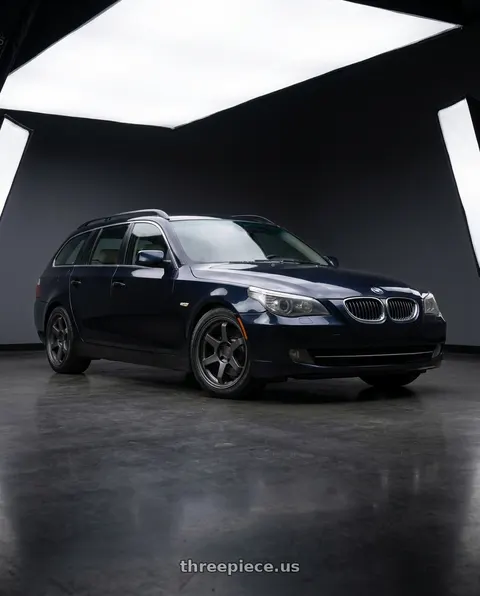 2008 BMW 535xi with 9six9 SIX-1 5x120 18X8.5 +35 Carbon Gray wheels