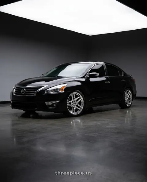 2015 Nissan Altima SL with HERITAGE WHEEL EBISU MONOC 5x114.3 19x8.5 +35 CHROME wheels
