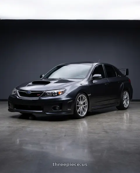 2013 Subaru WRX STI with BBS RI-A 5x114.3 18x9.5+35 Diamond Silver wheels