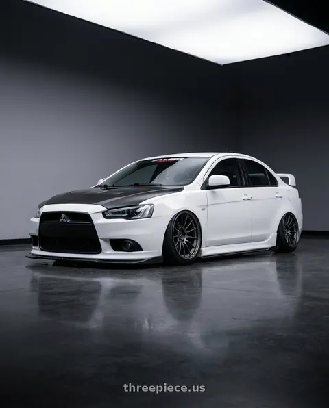 2009 Mitsubishi Lancer GTS with Enkei RS05-RR 5x114.3 18x9.5+35 Matte Gunmetal wheels