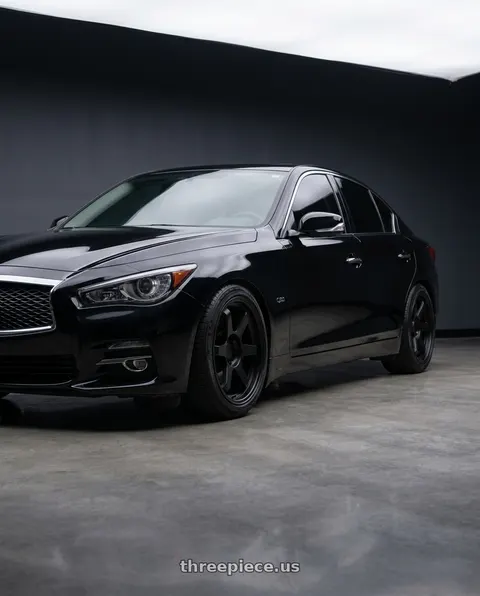 2018 INFINITI Q50 Luxe with 9six9 SIX-1 5x114.3 17X9 +35 Matte Black wheels