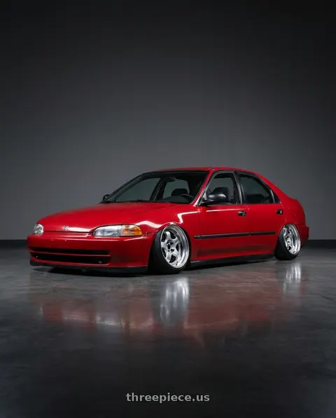 1993 Honda Civic with Work Meister S1 2P 4x100 15x9+0 R Disk Silver wheels