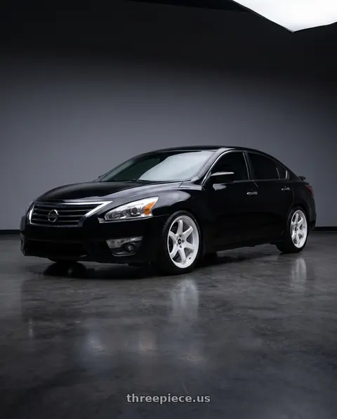 2015 Nissan Altima with ESR Wheels APX6 5x114.3 18x8.5 +35 Gloss White wheels
