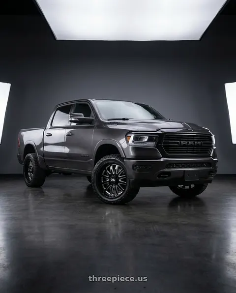 2021 Ram 1500 Laramie with Cali Off-Road Summit 9110 6x139.7 22x10+0 Gloss Black/Milled Spokes wheels