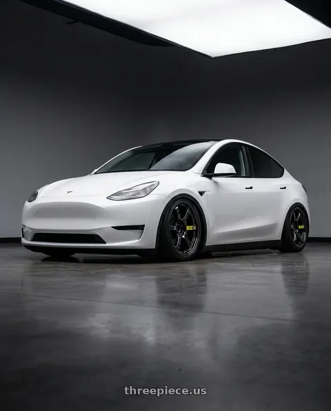 2026 Tesla Model Y Premium with Gram Lights 57DR LIMITED 5x114.3 19x8.5+35 Rays Black Metal Coat wheels
