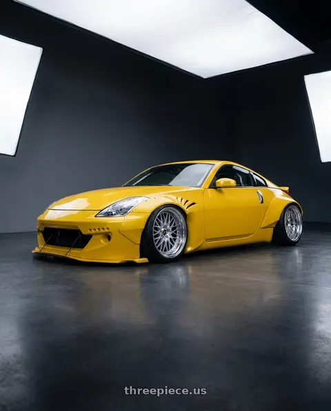2005 Nissan 350Z with Work Vs-Xv 5x114.3 18x9.5+22 L Disk Silky Rich Silver wheels