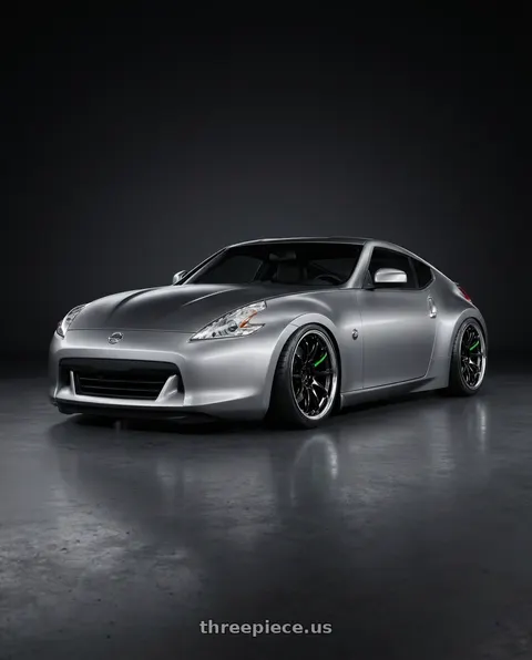 2009 Nissan 370Z with Work Emotion Zr10 5x100 19x10.5 +15 Black Diamond Lip Cut wheels