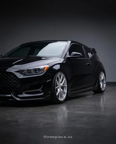 2021 Hyundai Veloster N with Aodhan AFF7 5x120 18x8.5+35 Gloss Silver Machined Face wheels
