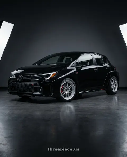 2023 Toyota GR Corolla Core with Enkei RPF1 5x114.3 18x8.5+30 Silver wheels