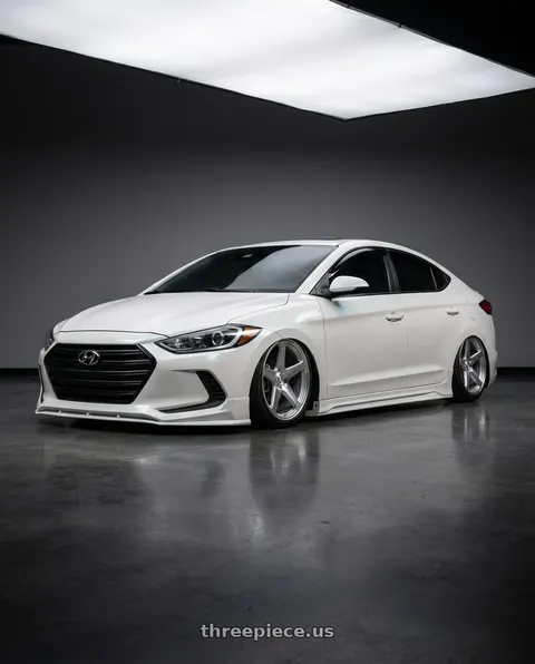 2018 Hyundai Elantra with DOLCE PERFORMANCE STELLA 5x114.3 18x8.5 +35 Gloss Silver wheels