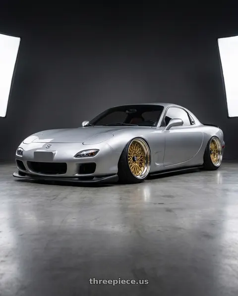 1993 Mazda RX-7 with SSR Formula MESH 5x100 19X12.5+-13 HP Disk Fm Gold wheels