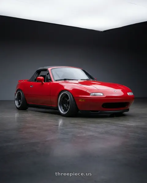 1993 Mazda Miata with SSR Professor SP1R 4X100 16X9.5 32 SL Disk Black wheels