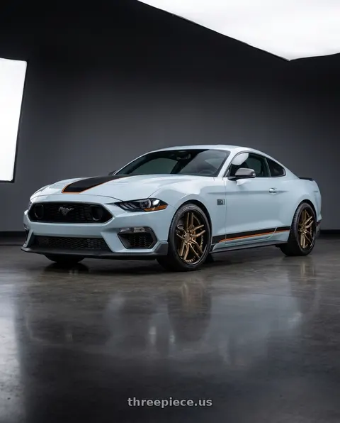 2021 Ford Mustang Mach 1 with Niche 1PC M195 METHOS 5X114.3 19X9.5 +35 MATTE BRONZE BLACK BEAD RING wheels
