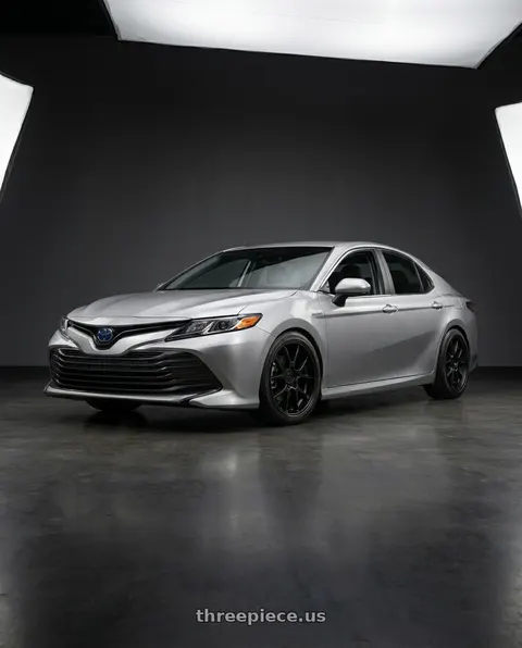 2021 Toyota Camry Hybrid LE with Rotiform 207 5x114.3 18x8.5 +45 MATTE BLACK wheels